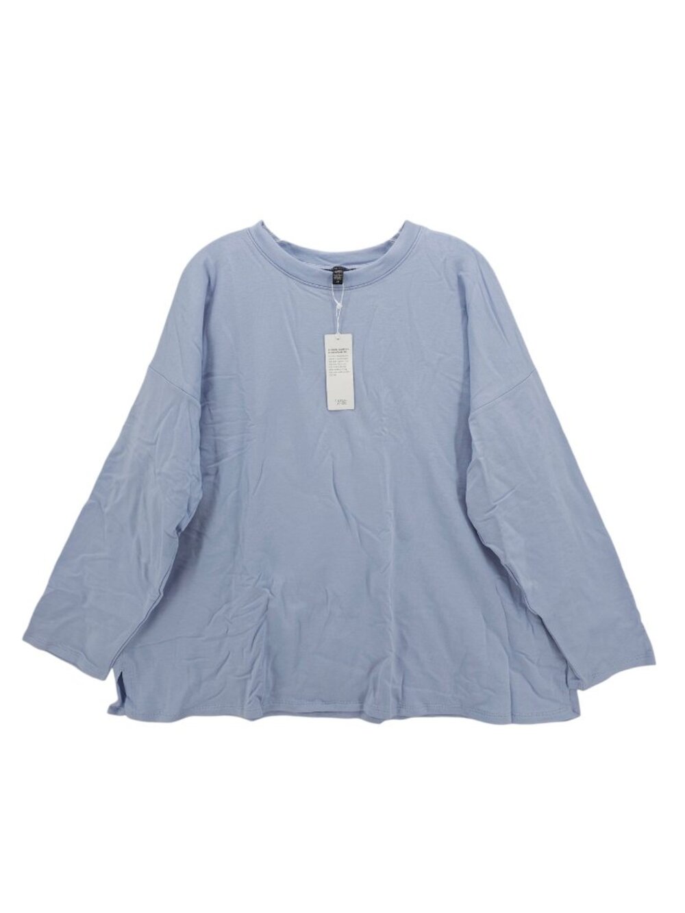 NEW EILEEN FISHER  Crew Neck Boxy Top DELPHINE Purple Blue Tencel Stretch 2X